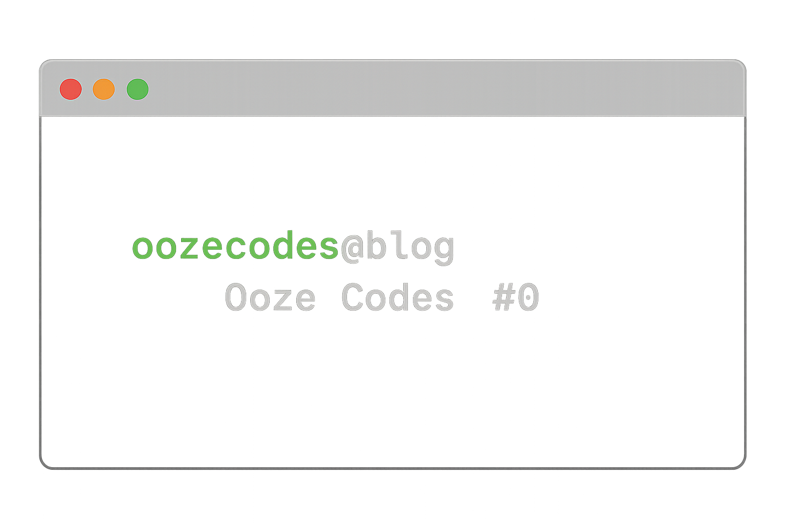 Ooze Codes #0 - Booting Up